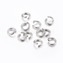 304 Stainless Steel Open Jump Rings, Stainless Steel Color, 7x0.7mm, 21 Gauge, about 1660pcs/100g(X-STAS-H437-7x0.7mm)