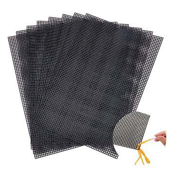 Plastic Mesh Canvas Sheet, Purse Template, for Yarn Crafting, Knitting and Crochet Projects, Rectangle, Black, 30.1x20.2x0.1cm