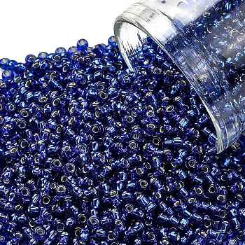 TOHO Round Seed Beads, Japanese Seed Beads, (2206C) Silver Lined Starry Night Blue, 11/0, 2.2mm, Hole: 0.8mm, about 5555pcs/50g