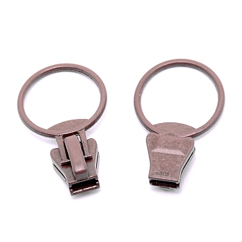 Zinc Alloy Replacement Zipper Sliders, for Luggage Suitcase Backpack Jacket Bags Coat, Ring, Camel, 39x23x10mm