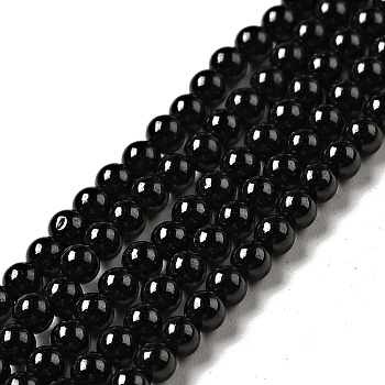 Natural Black Spinel Beads Strands, Grade A, Round, 3mm, Hole: 0.7mm, about 136~138pcs/strand, 15.24''(38.7~39cm)
