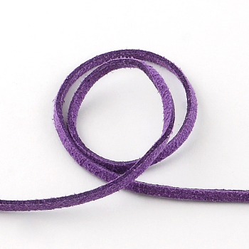 Faux Suede Cord Strands, Faux Suede Lace, Blue Violet, 3x1.5mm, about 1.09 yards(1m)/strand