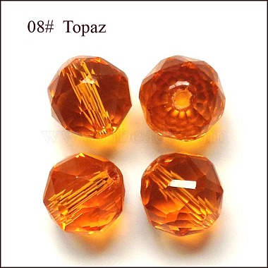 6mm Orange Round Glass Beads