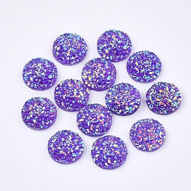 12mm BlueViolet Flat Round Resin Cabochons