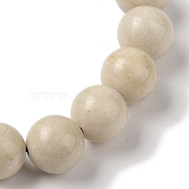 10 bracelets ronds de perles tressées en fossiles naturels de mm(BJEW-C067-01C-26)-3