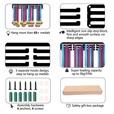 estante de pared de exhibición de soporte de suspensión de medalla de hierro de moda(ODIS-WH0037-077)-3