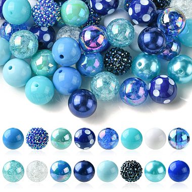 Blue Round Acrylic Beads