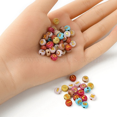 300pcs 2 Styles Opaque Mixed Color Acrylic Beads(MACR-YW0002-58A)-3