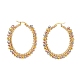 2 Pair 2 Color Round Brass Braided Bead Hoop Earrings(EJEW-JE05080)-6