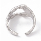 304 Stainless Steel Wide Hollow Open Cuff Ring for Women(RJEW-G275-04P)-3