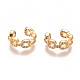 Golden Plated Brass Micro Pave Cubic Zirconia Cuff Earrings(EJEW-L244-14G)-1