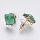 Faceted Glass Stud Earring Findings(GLAA-F084-C02)-2