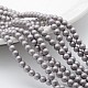 круглый перлы раковины матовые бусины нити(BSHE-F013-06C-4mm)-1