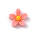 Flower Opaque Resin Cabochons, for Jewelry Making, Light Salmon, 7x7.5x2mm(FIND-WH0034-98C)