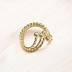 304 Stainless Steel Cuff Rings for Women, Ion Plating(IP), Golden, Inner Diameter: 18mm(RJEW-B136-02G)