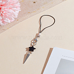 1Pc Alloy Cone Mobile Straps, Nylon Thread Anti-Lost Mobile Accessories Decoration, Star, Platinum, 112mm(HJEW-LP0001-77)