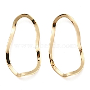 Brass Linking Rings, Irregular Wavy Oval Connector, Real 18K Gold Plated, 35x19x2mm(KK-Q789-53G)