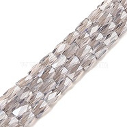 Electroplate Glass Beads Strands, Faceted, Column, Rosy Brown, 4x2mm, Hole: 0.9mm, about 100pcs/strand, 19.29''(49cm)(GLAA-P068-PL02)