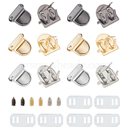 WADORN 6 Sets 3 Colors Stainless Steel Bag Tuck Clasps, Handbag Thumb Locks, with Iron Spacer and Screw, Mixed Color, 2.95x3.05x0.95cm, Slot : 5mm, 2 sets/color(FIND-WR0009-01)