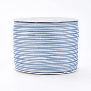 Nylon Ribbon, Stripe Pattern, For Jewelry Making, Sky Blue, 3/16 inch(5mm), 200yards/roll(182.88m/roll)(SRIB-I004-01C)
