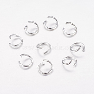 Iron Jump Rings, Open, Silver Color Plated, Single Ring, 7x0.9mm, Inner Diameter: 5.2mm, about 355pcs/50g(X-JROS7mm)