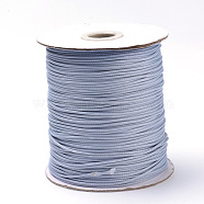 Braided Korean Waxed Polyester Cords, Light Grey, 0.8mm, about 87.48 yards(80m)/roll(YC-T002-0.8mm-128)