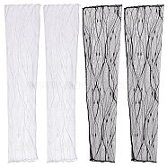 CRASPIRE 2Pairs 2 Colors Elegant Lightning Bolt Pattern Polyester Lace Arm Sleeves, Long Fingerless Driving Gloves, for Women, Girls, Mixed Color, 535x147x1mm, 1pair/color(AJEW-CP0001-42)