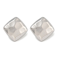 304 Stainless Steel Square Stud Earrings for Women, Stainless Steel Color, 26.5x26.5mm(EJEW-U022-10P)