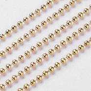 Iron Ball Bead Chains, Soldered, with Spool, Golden, 2mm, about 328.08 Feet(100m)/roll(CHB002Y-01)