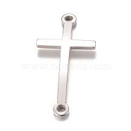 201 Stainless Steel Links connectors, Latin Sideways Cross, Stainless Steel Color, 24.5x11.5x1mm, Hole: 1.5mm(STAS-S059-17B)