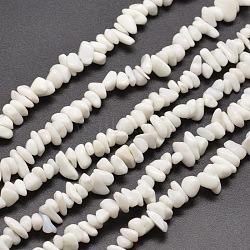 Opaque Glass Chip Beads Strands, 5~8x5~8mm, Hole: 1mm, about 31.5 inch(G-M205-25)