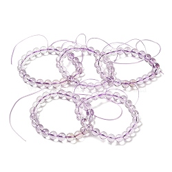 Natural Other Quartz Beaded Stretch Bracelets, Round, Inner Diameter: 2-1/8~2-1/4 inch(5.3~5.7cm)(BJEW-K233-02B-01)