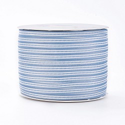 Nylon Ribbon, Stripe Pattern, For Jewelry Making, SkyBlue, 3/16inches(5mm), 200yards/roll(182.88m/roll)(SRIB-I004-01C)