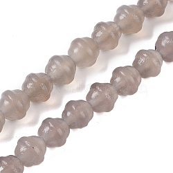 Natural Agate Beads Strands, Dyed & Heated, Bell, Rosy Brown, 8x8mm, Hole: 0.8mm, about 46pcs/strand, 13.31''~13.70''(33.8~34.8cm)(G-P543-A01-01B)