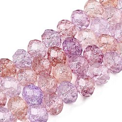 Transparent Glass Beads Strands, Faceted(32 Facets), Rondelle<P>Please Note: Because these beads are made in different batches, the color could be slightly different from one batch of beads to the next, Plum, 6x5mm, Hole: 1mm, about 84pcs/strand, 16.34~17.12''(41.5~42.8cm)(X-GLAA-T023-6mm-A03)