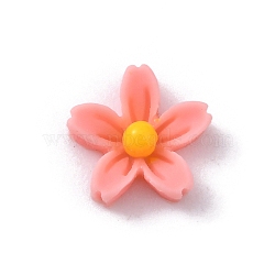 Flower Opaque Resin Cabochons, for Jewelry Making, Light Salmon, 7x7.5x2mm(FIND-WH0034-98C)