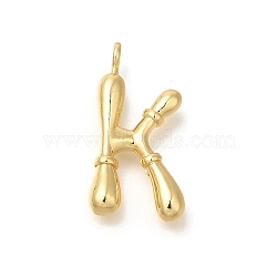 Rack Plating Brass Pendants, Cadmium Free & Lead Free, Letter A~Z Charms, Letter K, 24.5x13x4mm, Hole, 2mm(KK-I722-08G-K)