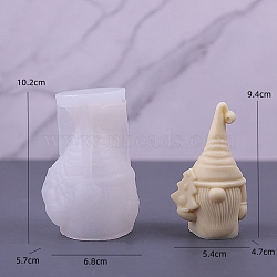 Gnome DIY Food Grade Silicone Statue Candle Molds, Aromatherapy Candle Moulds, Portrait Sculpture Scented Candle Making Molds, White, 10.2x6.8x5.7cm(PW-WG40941-04)