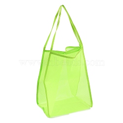 Polyester Mesh Beach Bag, with Handle Mesh Beach Tote Bag Reusable Mesh Shopping Bag, for Travel Toys or Laundry, Linen, 62.4~63cm(ABAG-H101-A01)