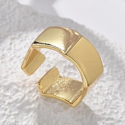 Brass Cuff Rings, Hexagon, Real 18K Gold Plated, 10mm, Inner Diameter: Adjustable(RJEW-C120-13G)