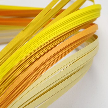 6 Colors Quilling Paper Strips, Gradual Yellow, 390x3mm, about 120strips/bag, 20strips/color