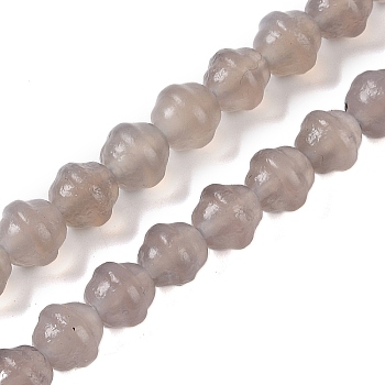 Natural Agate Beads Strands, Dyed & Heated, Bell, Rosy Brown, 8x8mm, Hole: 0.8mm, about 46pcs/strand, 13.31''~13.70''(33.8~34.8cm)