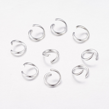 Iron Jump Rings, Open, Silver Color Plated, Single Ring, 7x0.9mm, Inner Diameter: 5.2mm, about 355pcs/50g