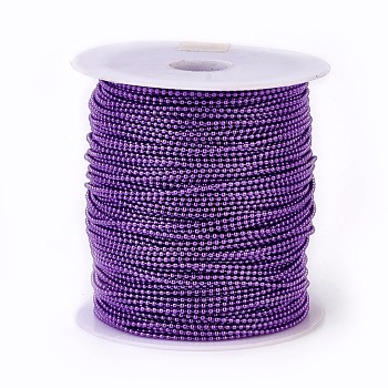 Iron Ball Chains, Soldered, with Spool, Electrophoresis, Blue Violet, 1.5mm, about 100yards/roll(91.44m/roll)