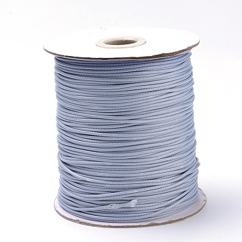 Braided Korean Waxed Polyester Cords, Light Grey, 0.8mm, about 87.48 yards(80m)/roll