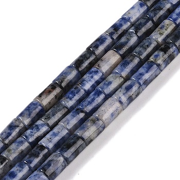 Natural Blue Spot Jasper Beads Strands, Column, 7.5~8.5x5~6mm, Hole: 1mm, about 45~46pcs/strand, 14.69~15.04 inch(37.3~38.2cm)