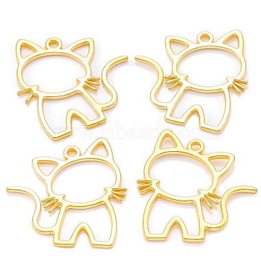 Golden Cat Shape Alloy Pendants