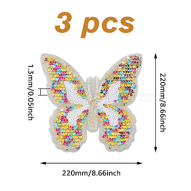 Butterfly Polyester Embroidery Ornaments Accessories(DIY-WH0502-88)-2