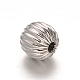 Round 304 Stainless Steel Corrugated Beads(STAS-I050-01-8mm)-2