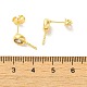 Brass Micro Pave Cubic Zirconia Studs Earrings Findings(EJEW-H128-02G)-3
